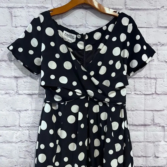 Ports International Blue Polka Dot Fit & Flare Dress Size 10‎ Vintage - Picture 3 of 12